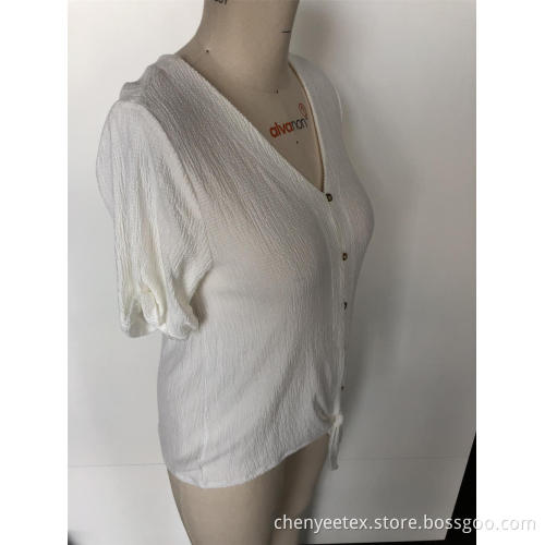 V-neck chiffon lacing blazer